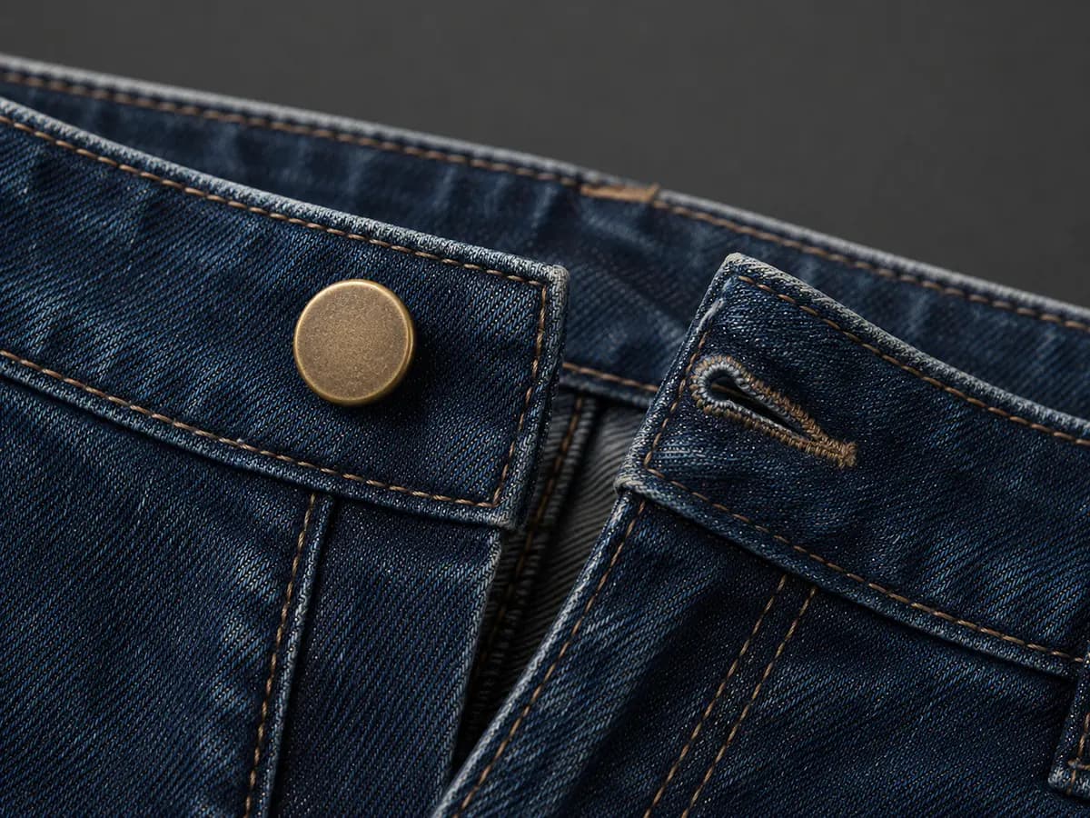 Jeans Button hardware and branding detail