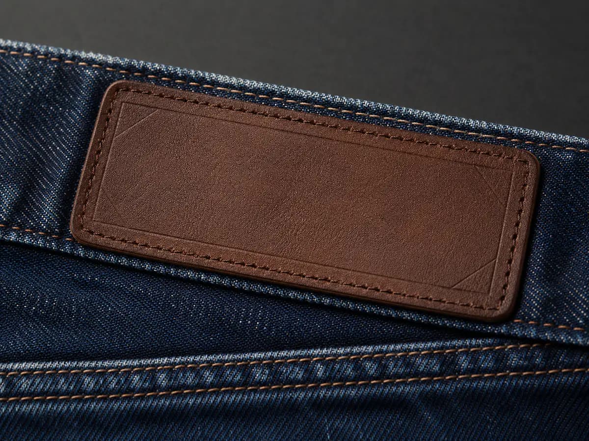 Leather Patch hardware and branding detail