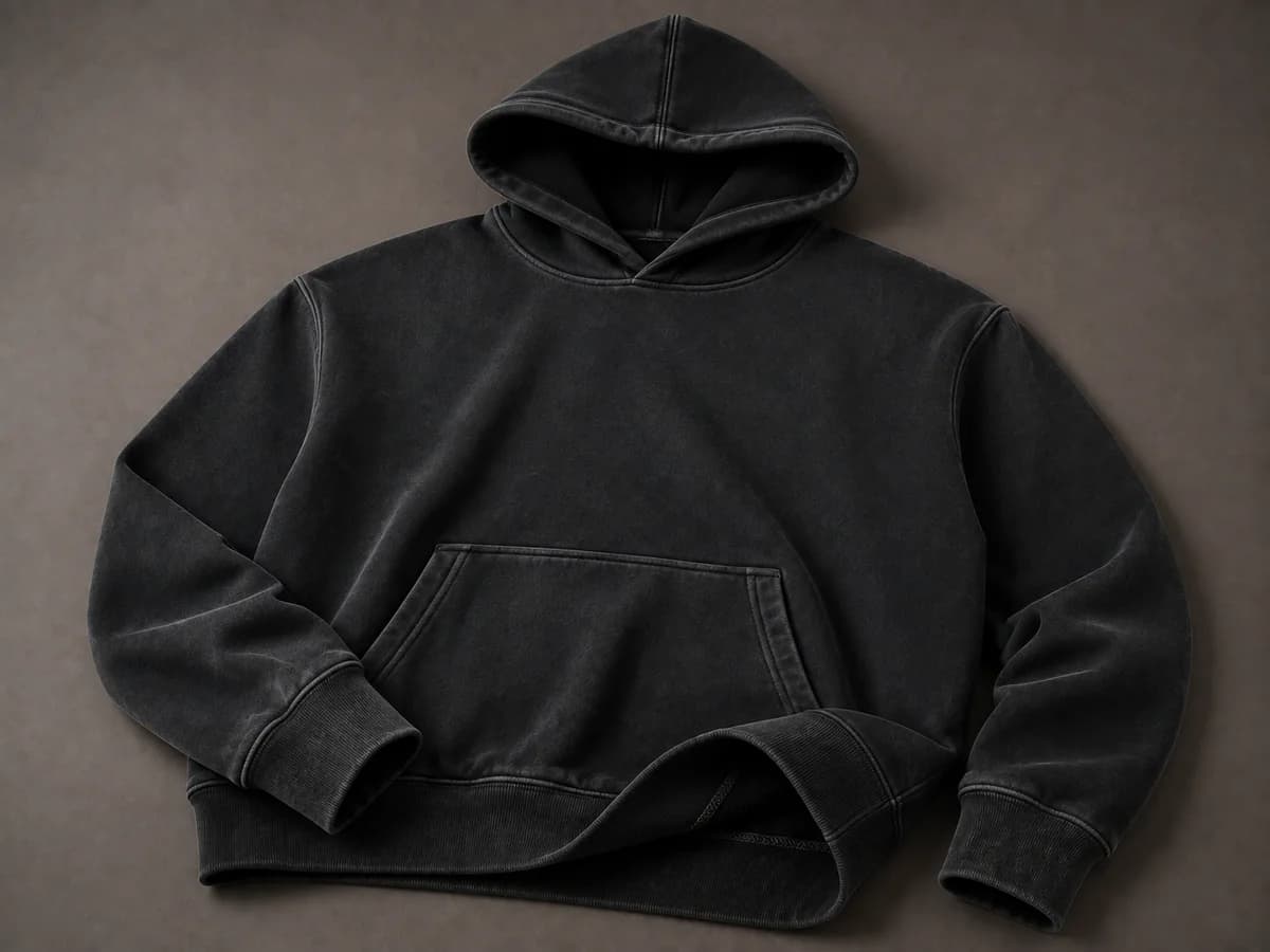 Pigment-Dyed Direction hoodie colour and wash effect