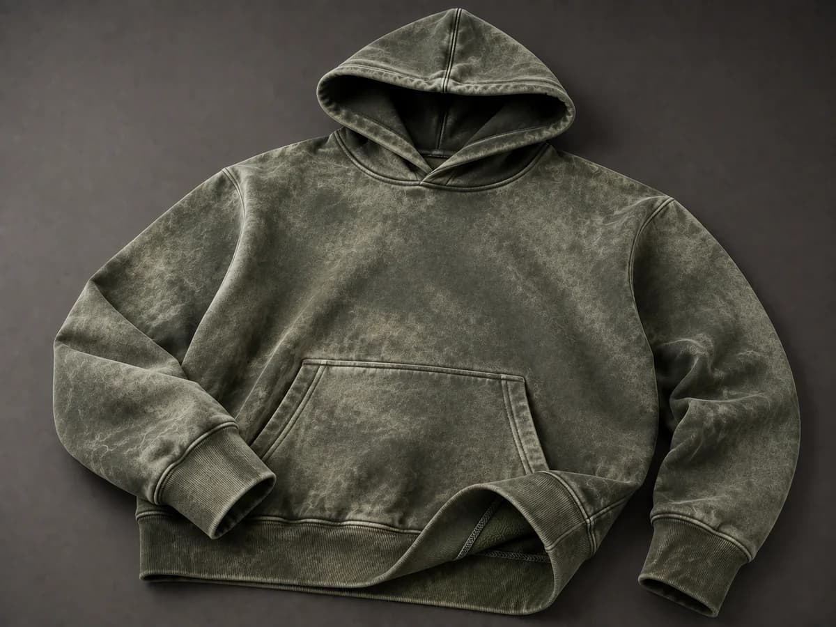 Acid / Mineral / Specialist Wash Direction hoodie colour and wash effect