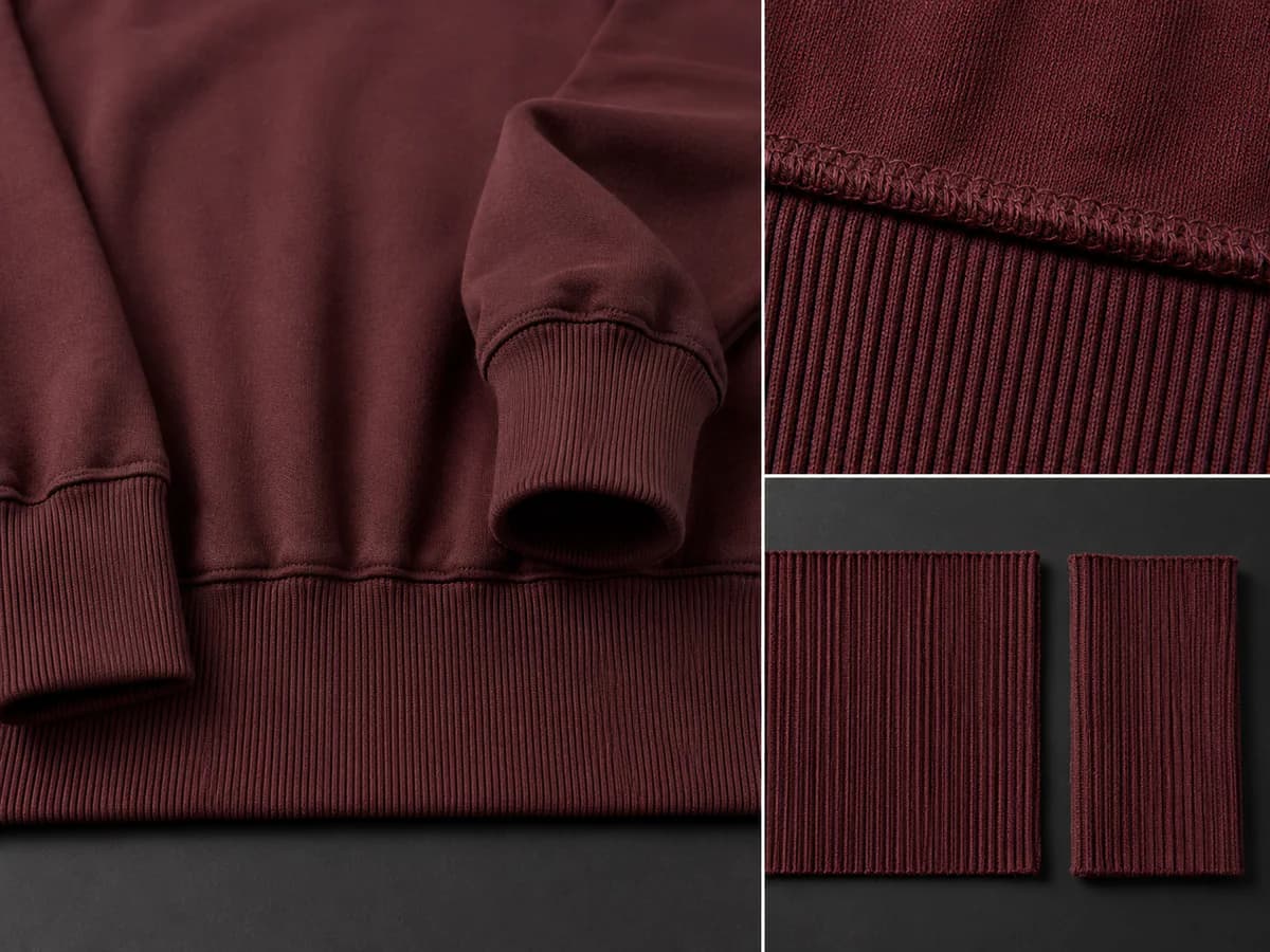Rib & Hem hoodie construction detail