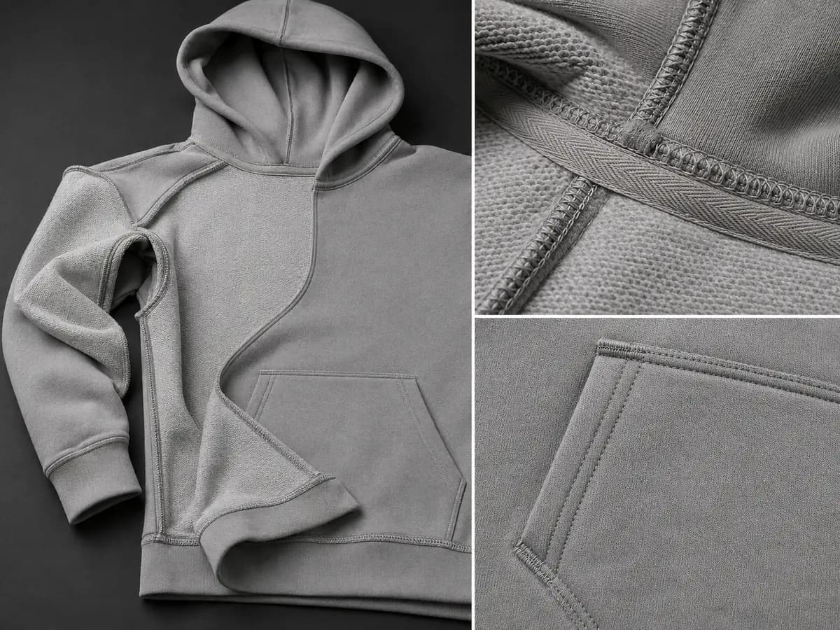 Seams & Reinforcement hoodie construction detail