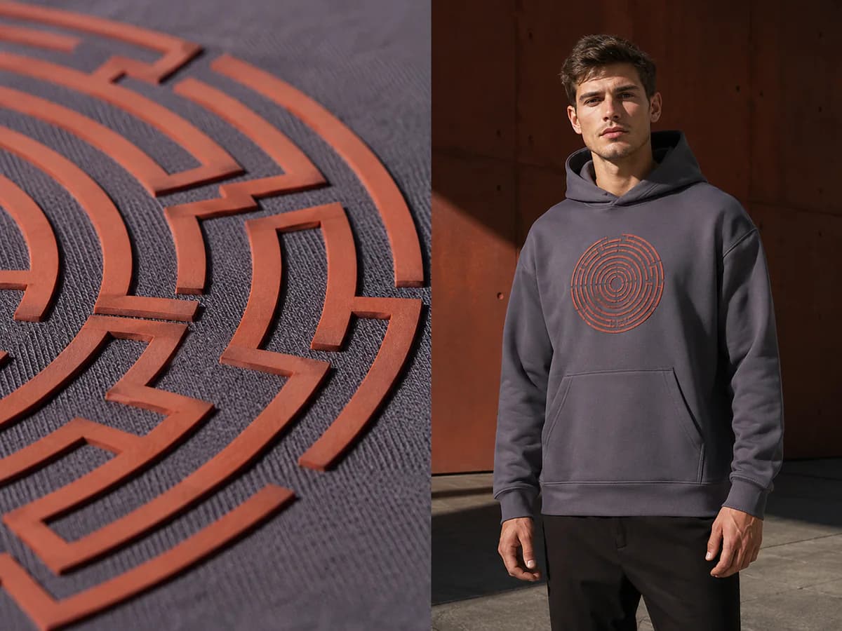 High-Density / Silicone Printing applied on hoodie