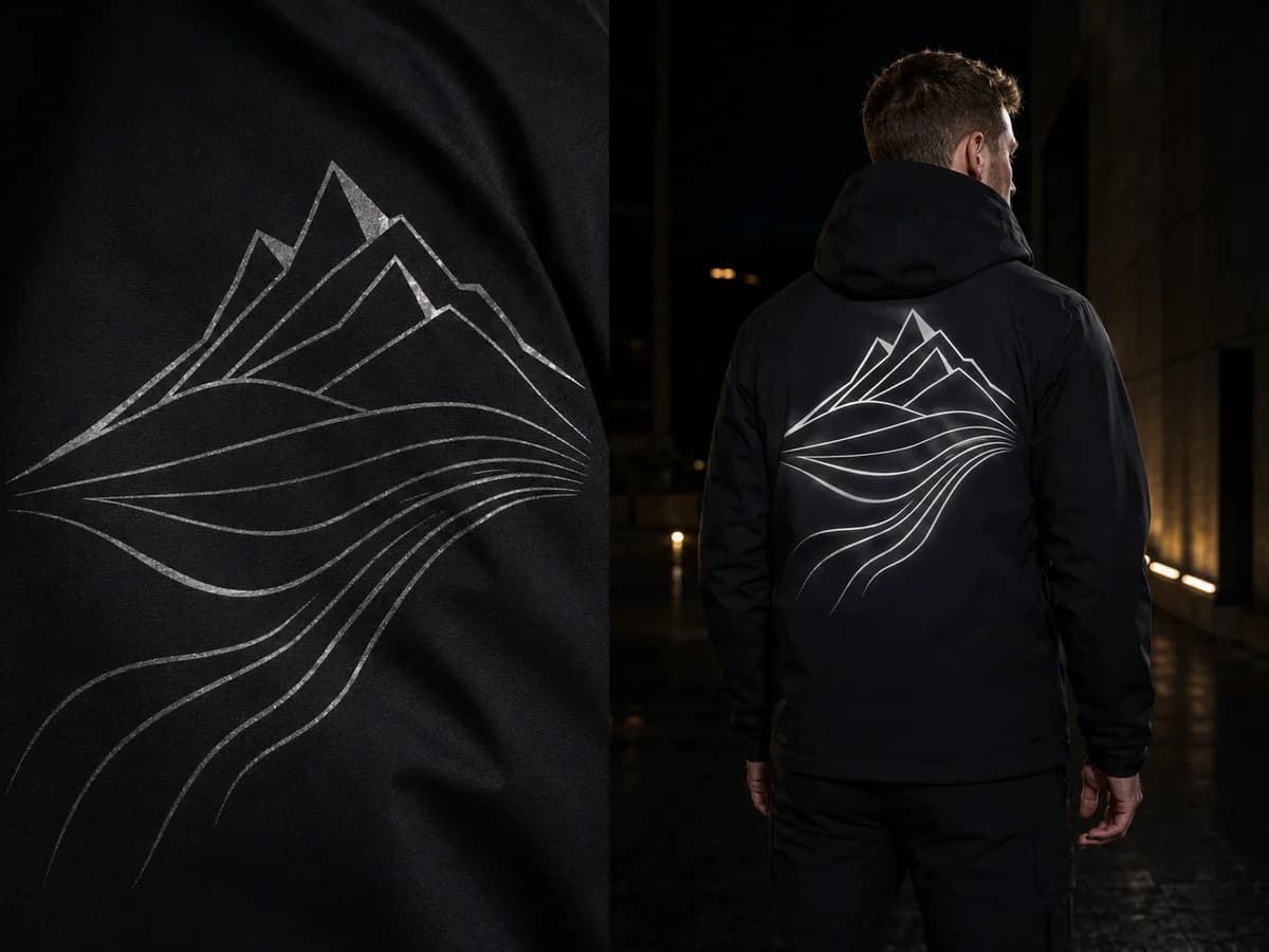 Heat Transfer / Reflective Effect applied to custom outerwear
