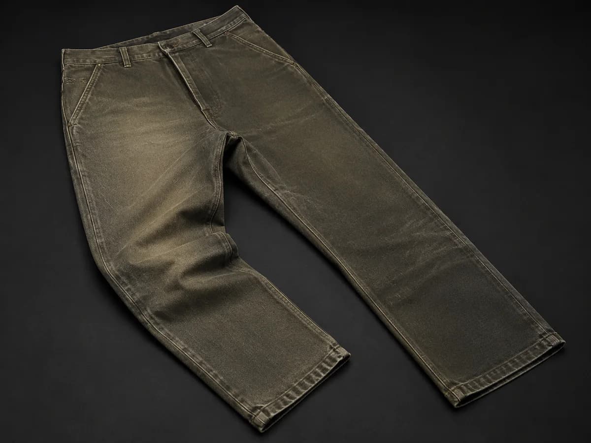 Distressed / Uneven Effect pants color and wash effect