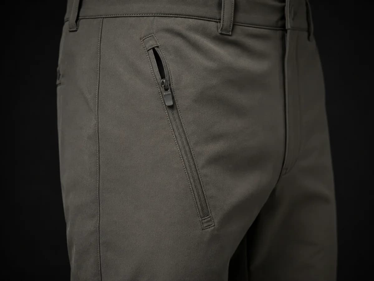 Zipper Pocket pants pocket construction detail