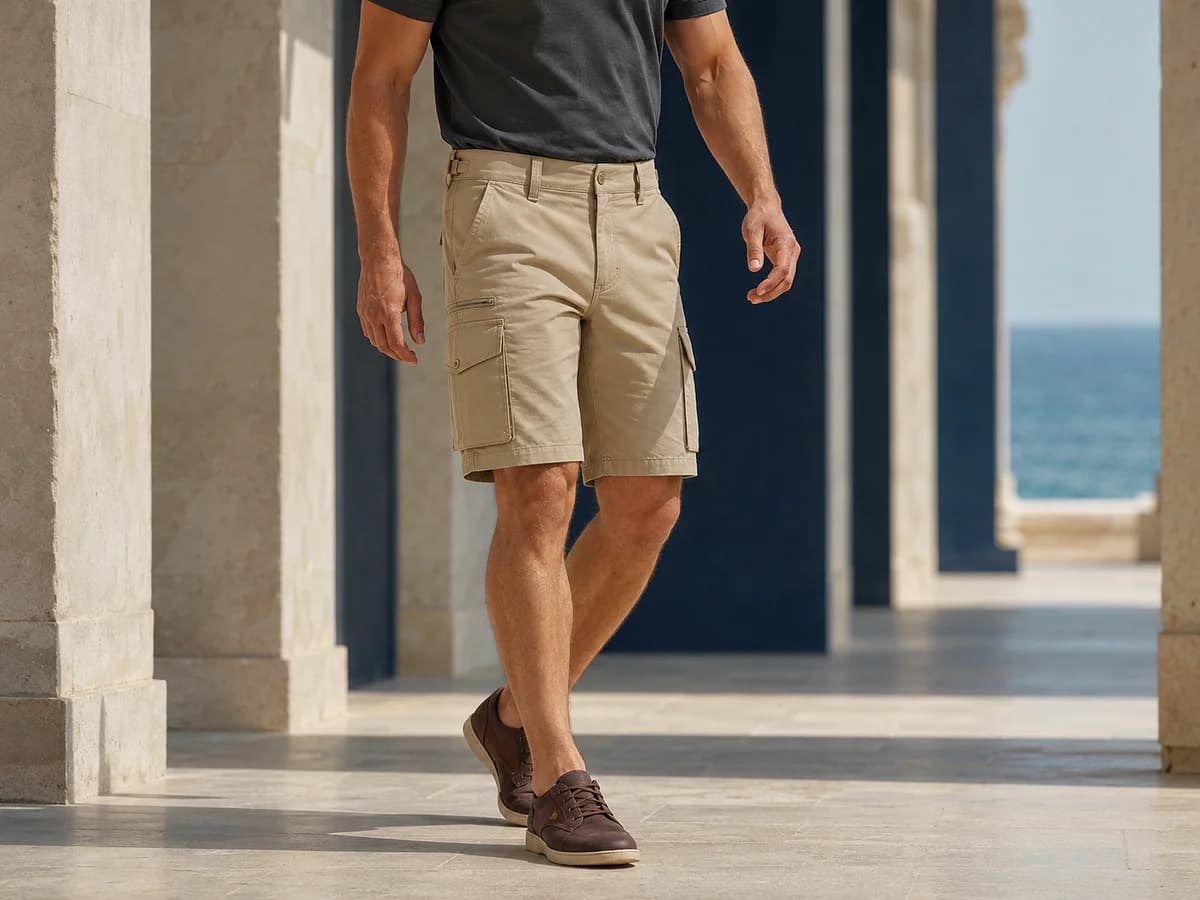 Cargo utility shorts with pocket detail and relaxed fit