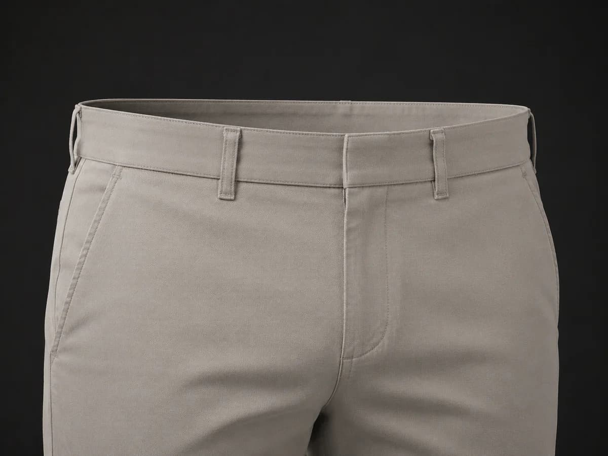 Fixed Waistband pants waistband construction detail