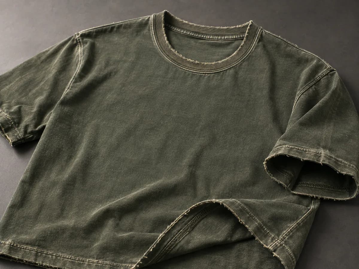 Distressed / Worn-In Finish T-shirt color and wash effect