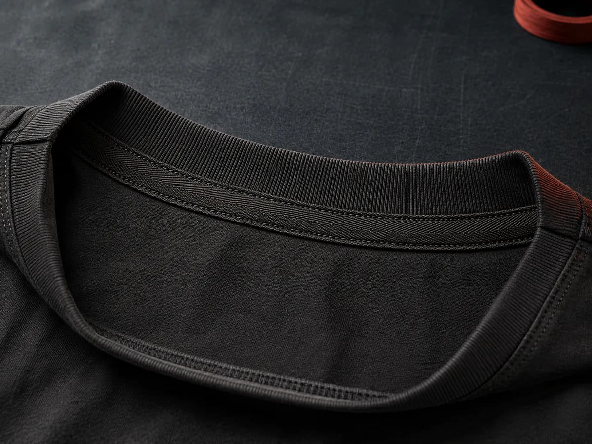 Neck Taping T-shirt construction detail