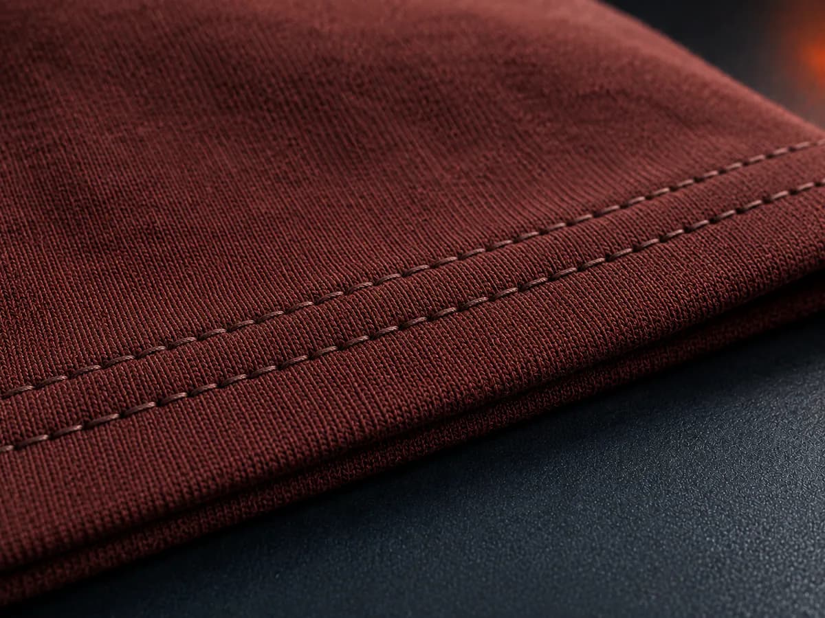 Double-Needle T-shirt stitching close-up