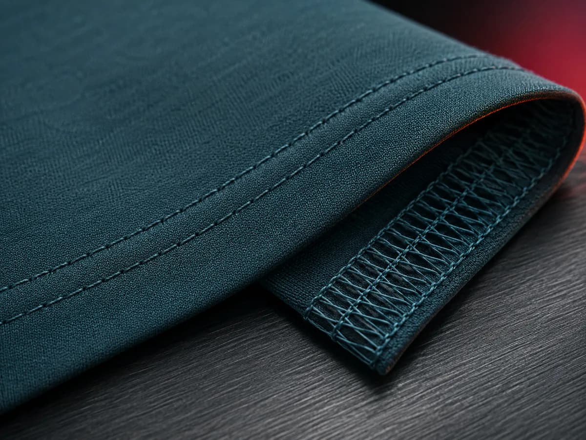 Coverstitch T-shirt stitching close-up