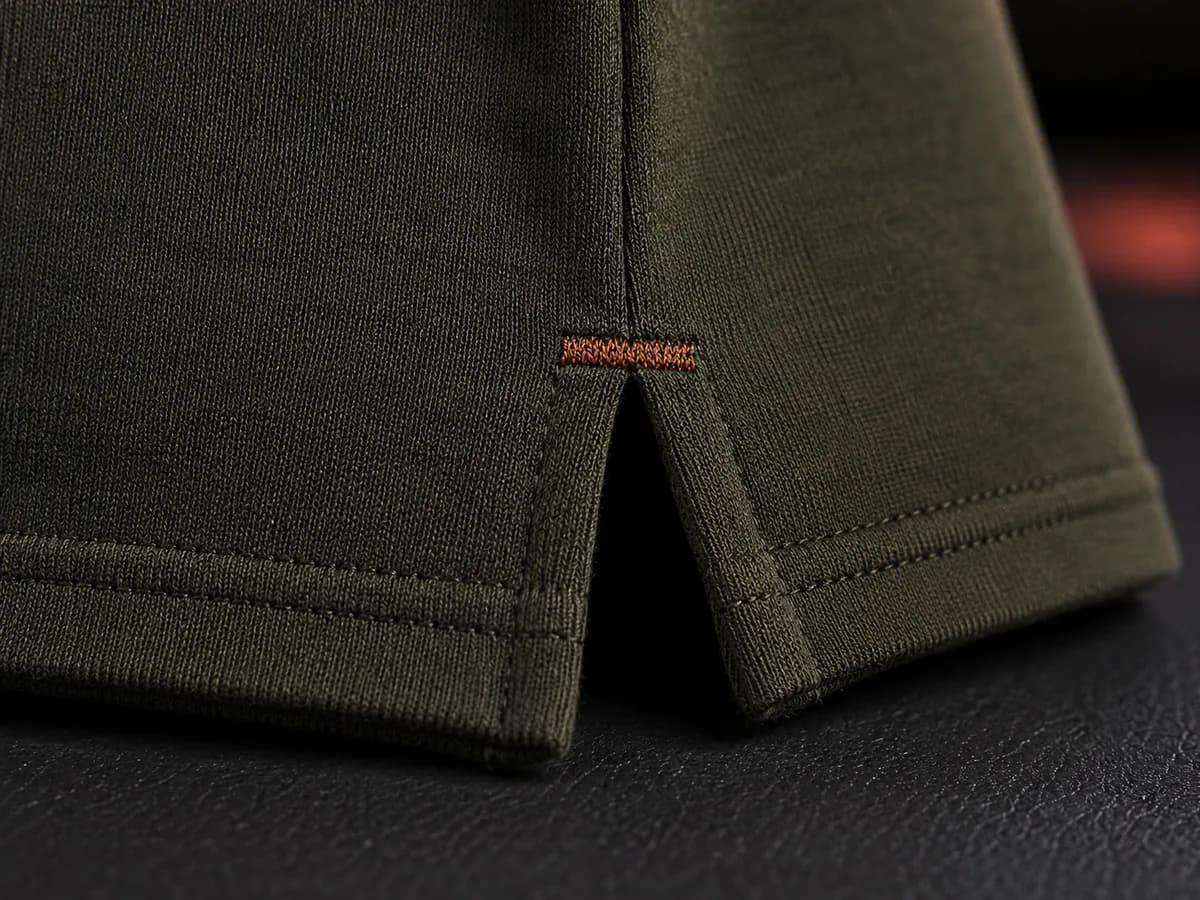 Reinforcement / Bartack T-shirt stitching close-up