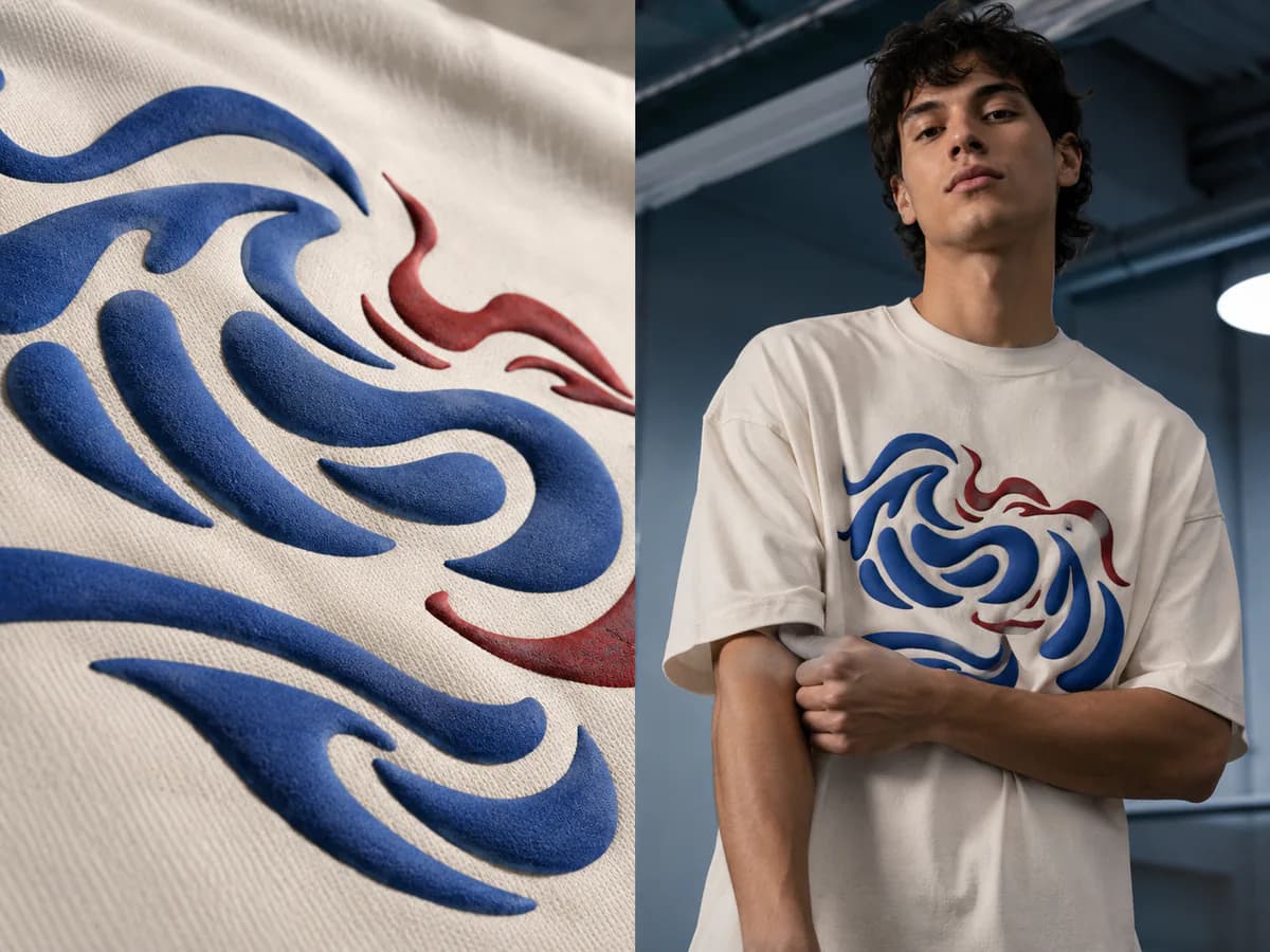 Puff Printing applied on a T-shirt