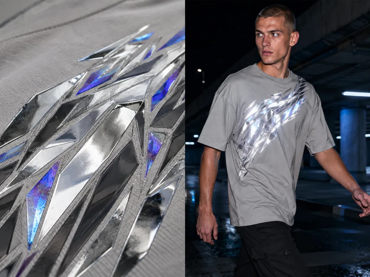 Foil / Reflective Effects applied on a T-shirt