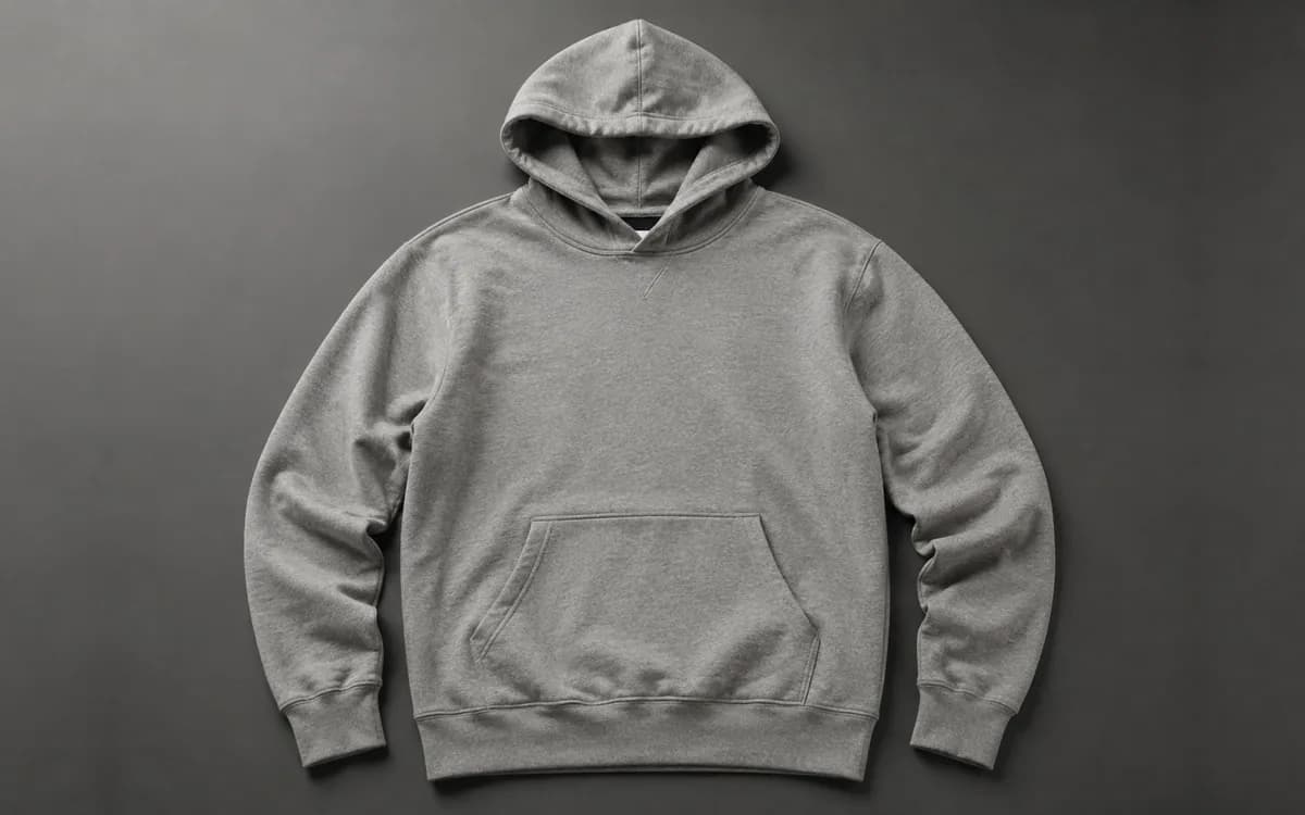 Basic grey pullover hoodie used to explain custom hoodie manufacturing costs