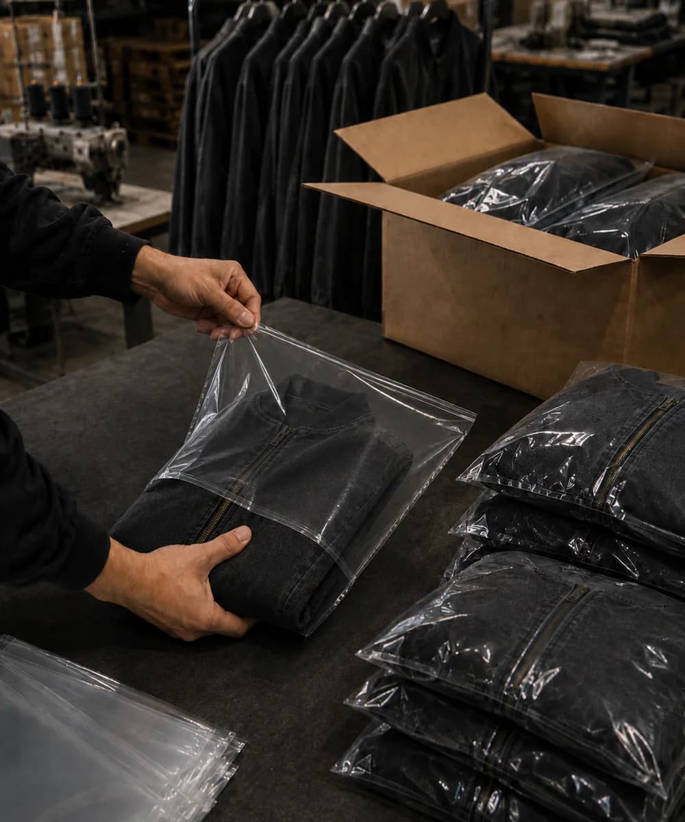 KAOUYOU finished garments packed for production delivery