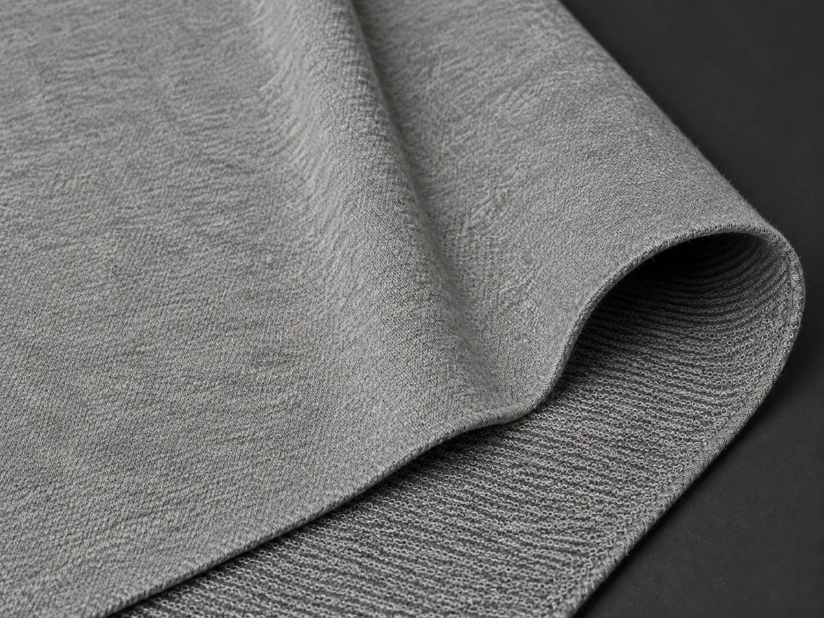 Close-up of French Terry fabric with visible reverse loops