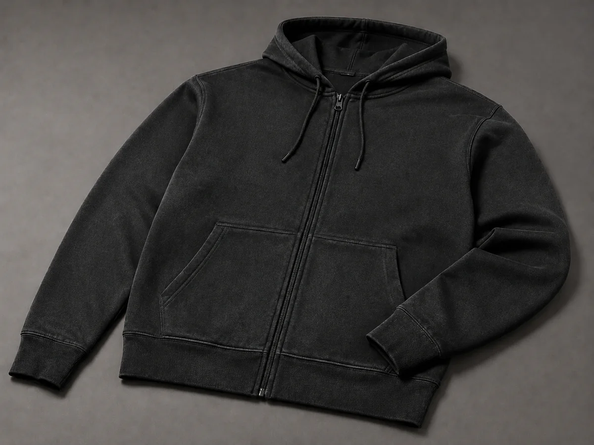Clean Black Garment → Mineral / Washed Black after wash