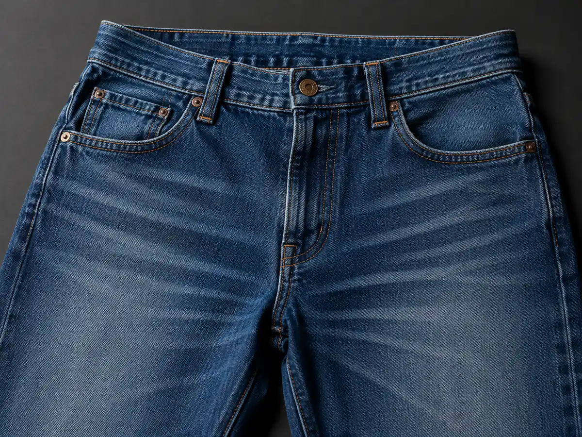 Whisker denim distressing effect