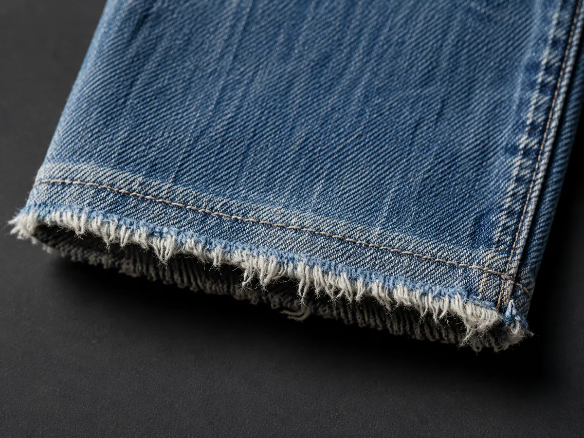 Frayed Hem denim distressing effect