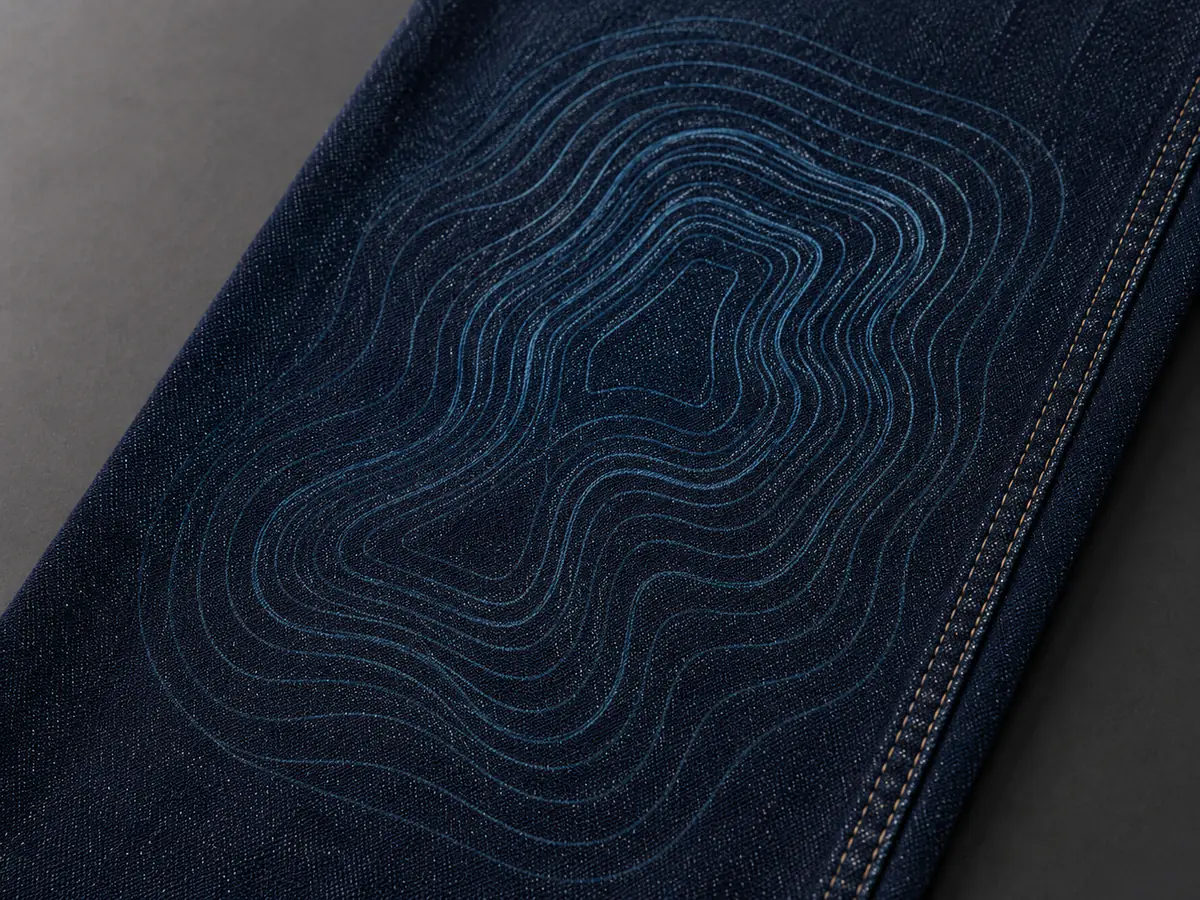 Laser Fading / Artwork denim distressing effect