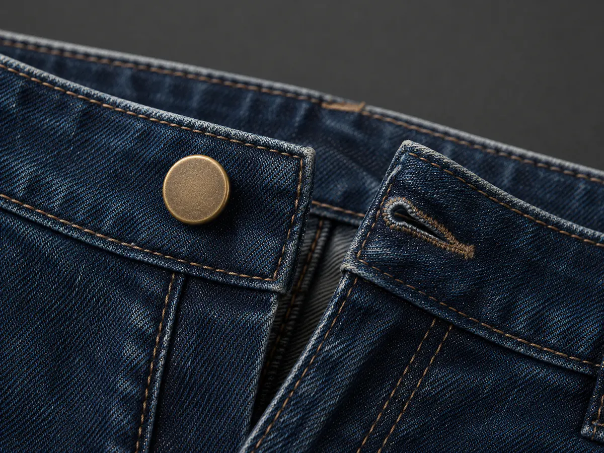Jeans Button hardware and branding detail