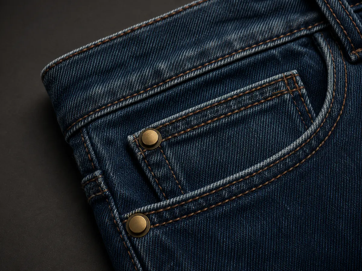Rivets hardware and branding detail