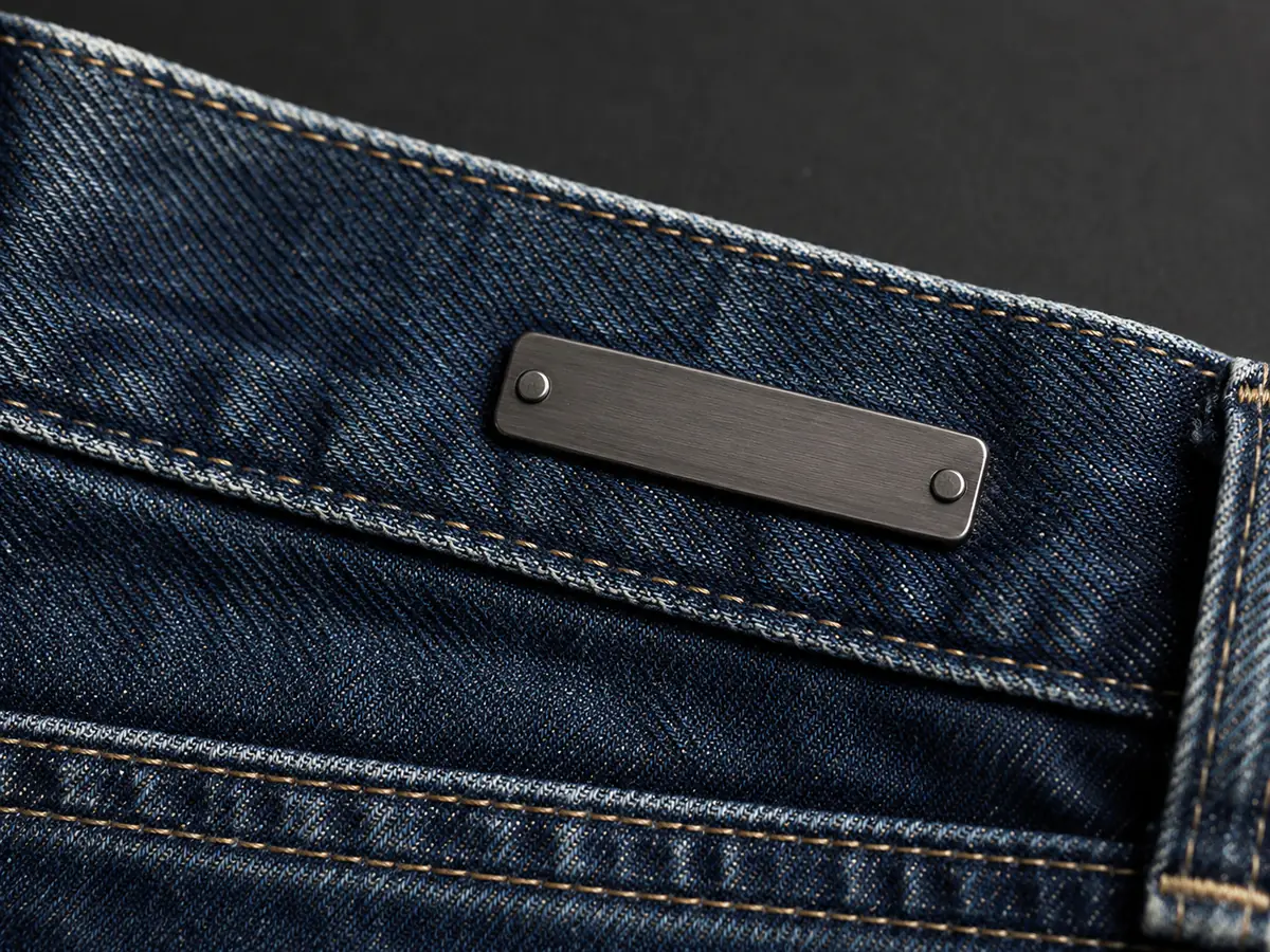 Metal Plate hardware and branding detail