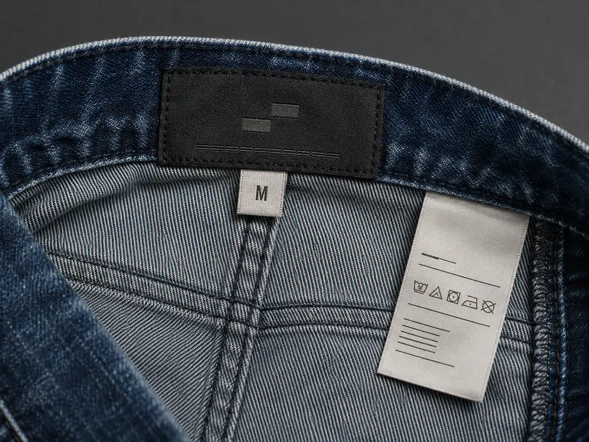Main, Size and Care Labels hardware and branding detail