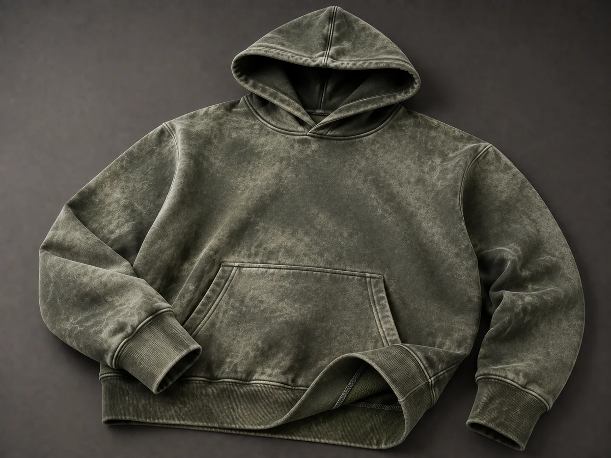 Acid / Mineral / Specialist Wash Direction hoodie colour and wash effect