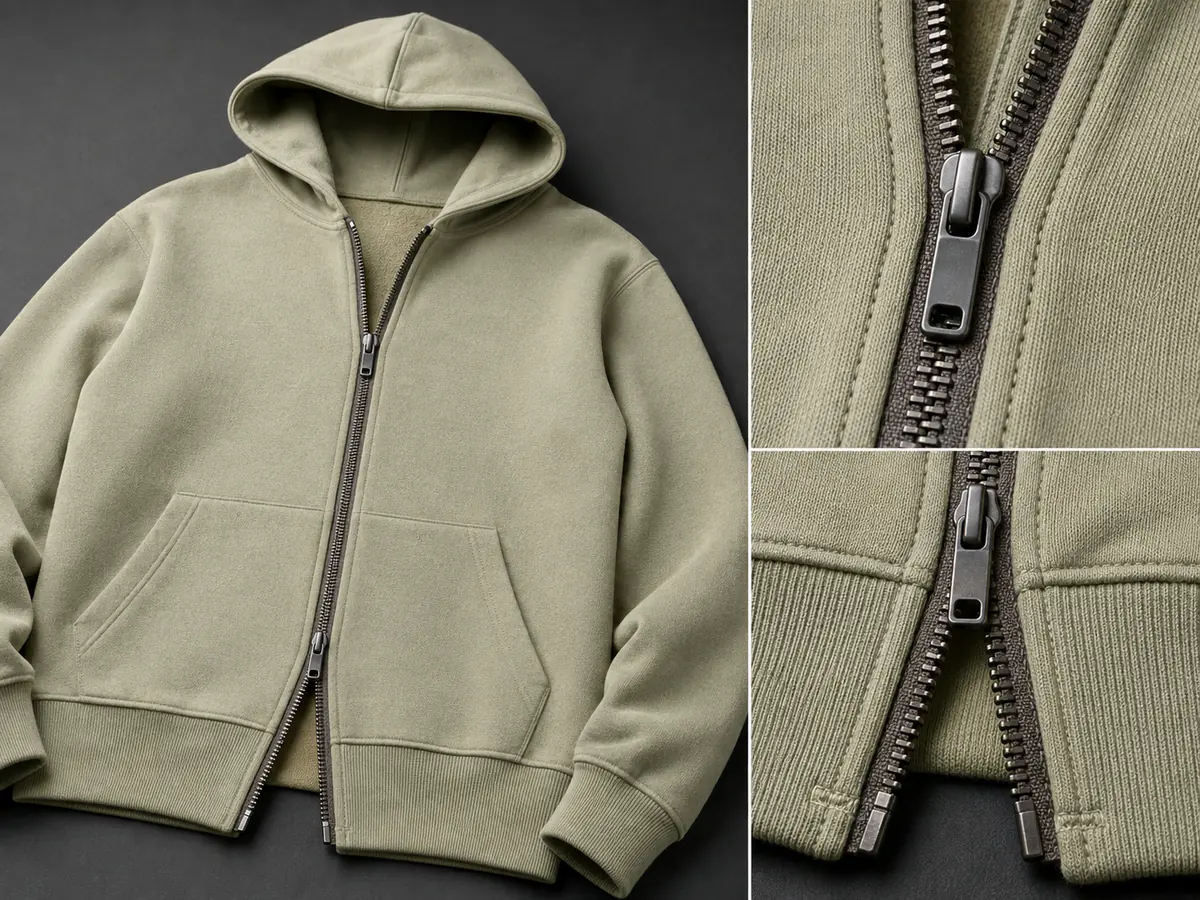 Closures hoodie construction detail