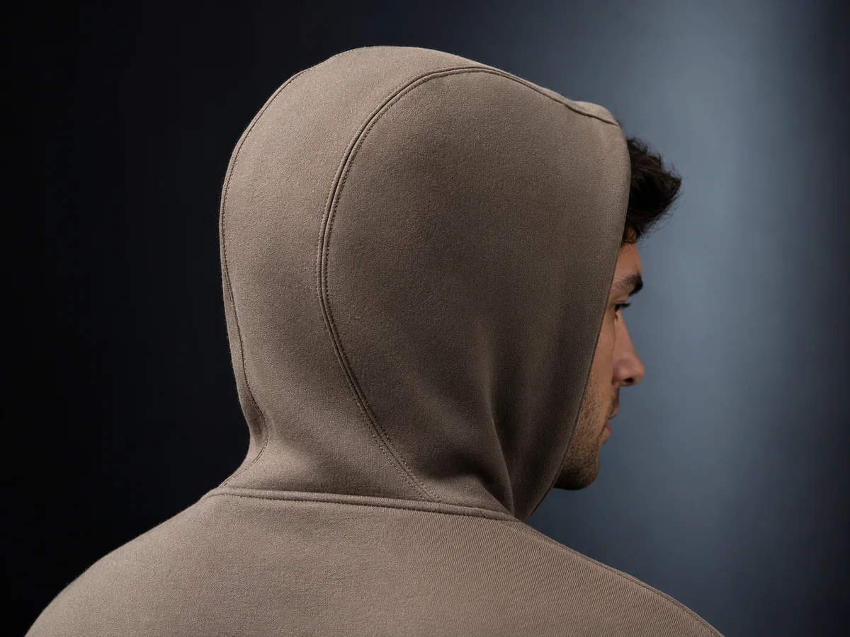 Panel Construction hoodie construction detail
