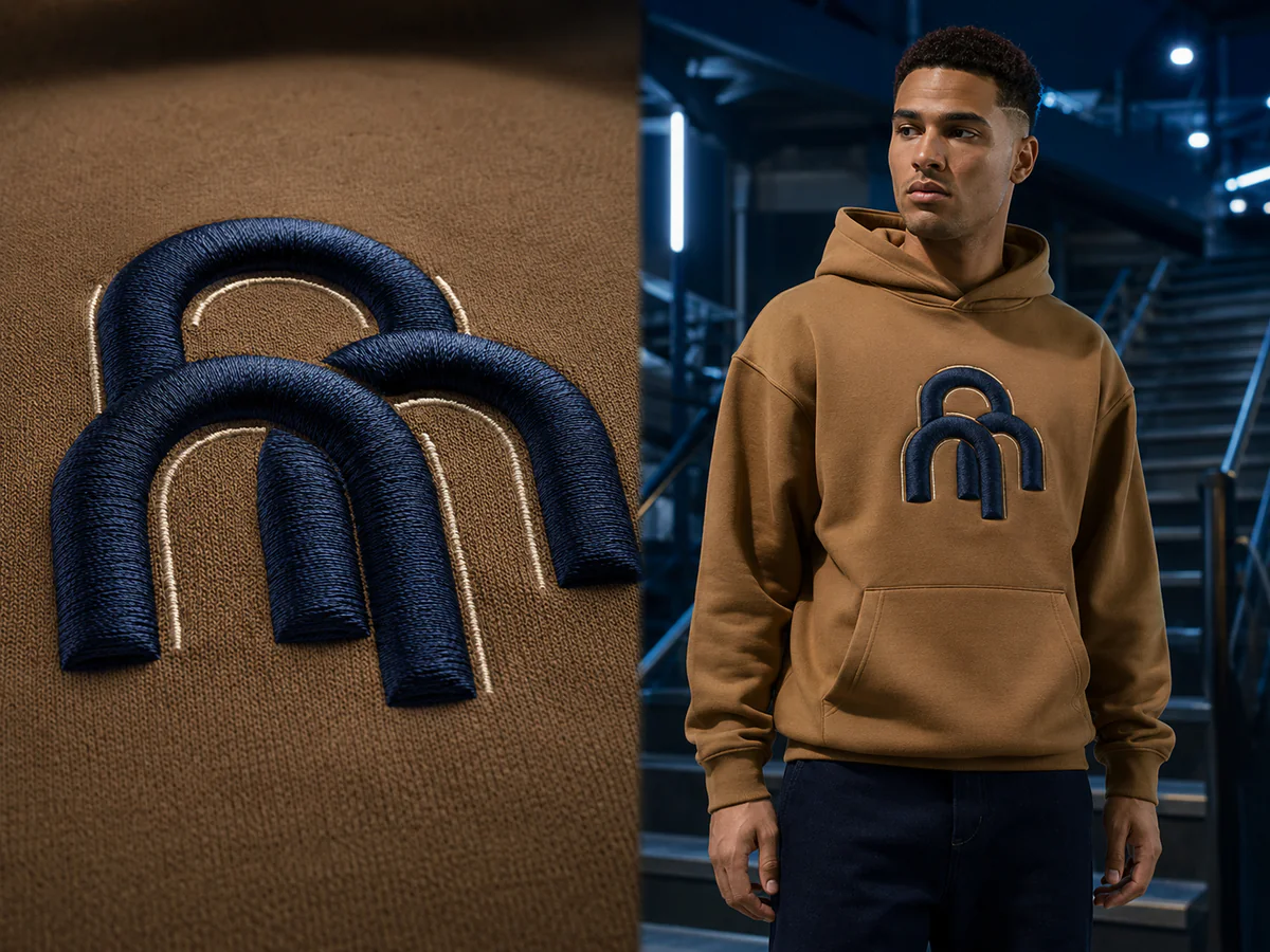 Puff / 3D Embroidery applied on hoodie