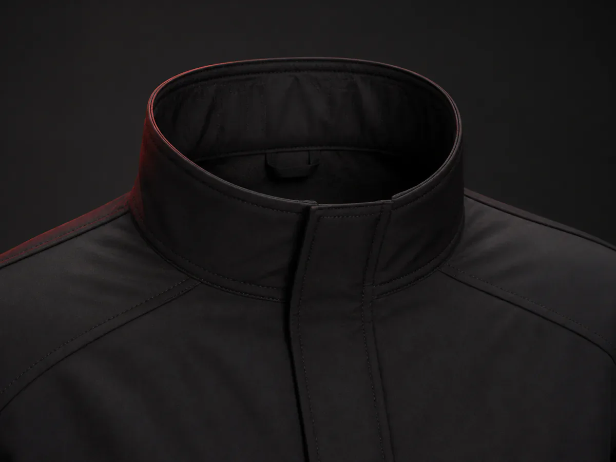 Outerwear collar construction detail