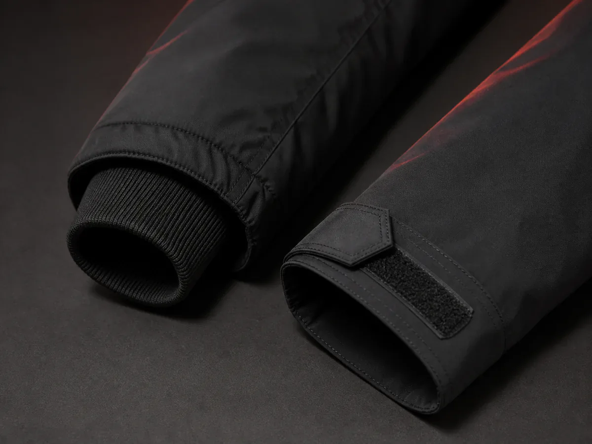 Outerwear cuff and sleeve opening construction detail