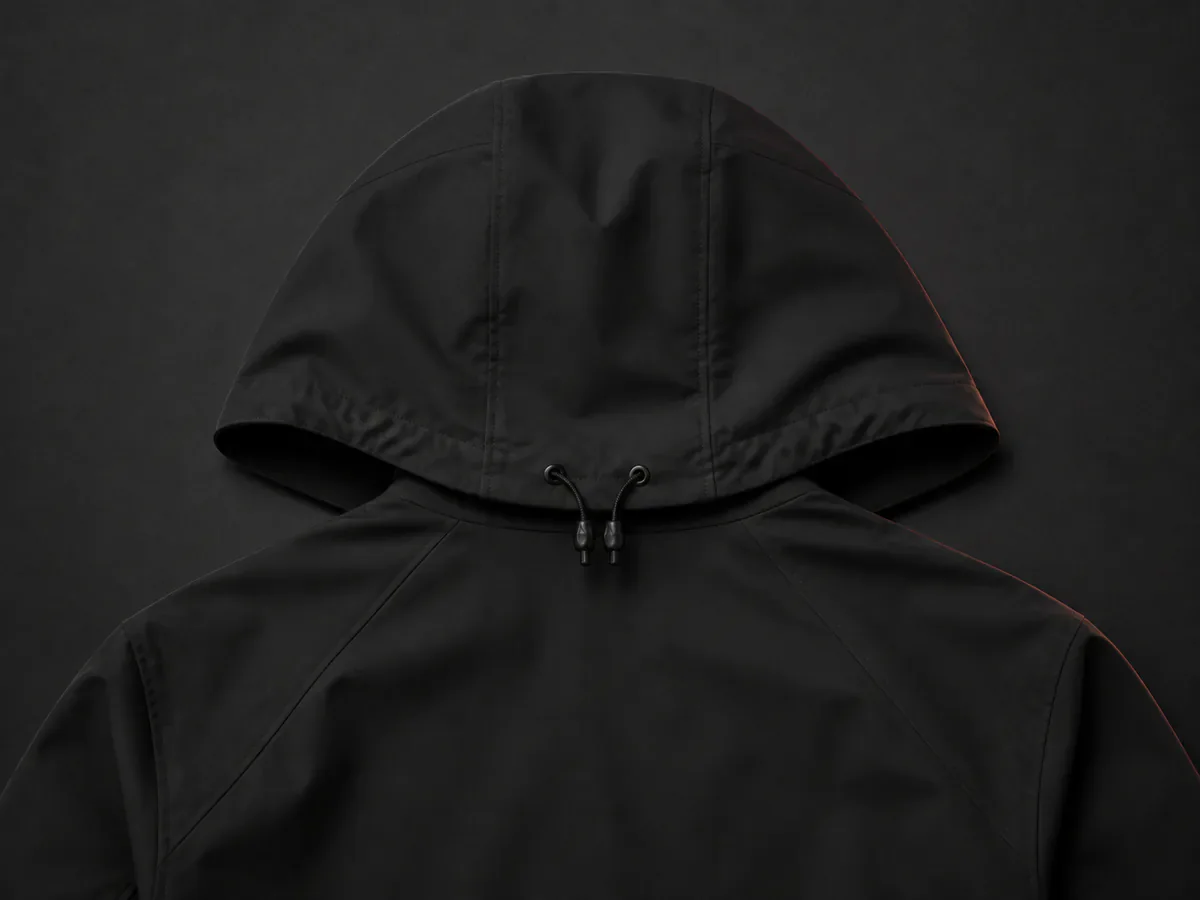 Outerwear hood construction detail