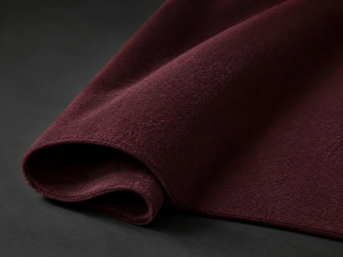 Wool Blend / Melton outerwear shell fabric close-up