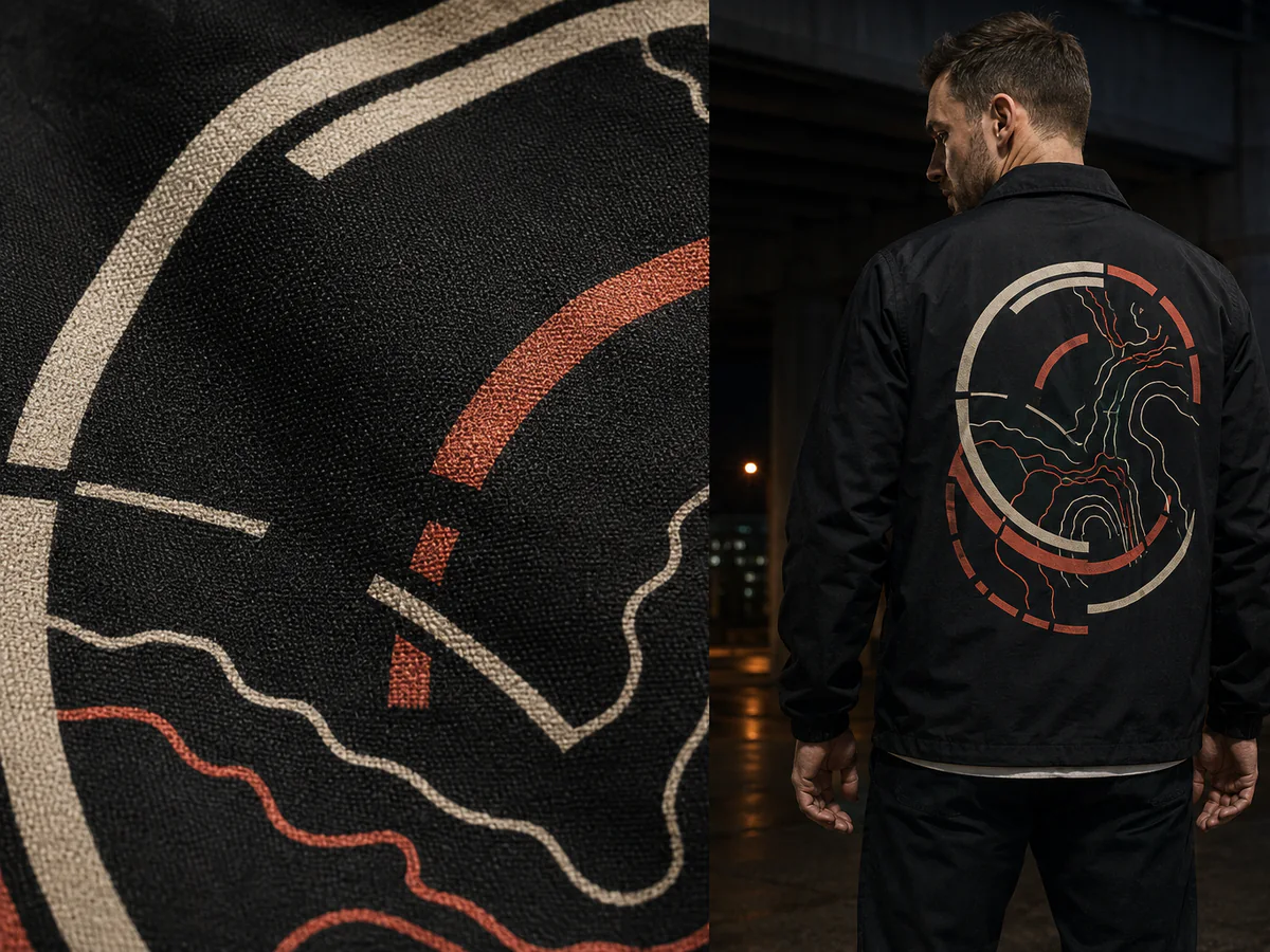 Screen Printing applied to custom outerwear