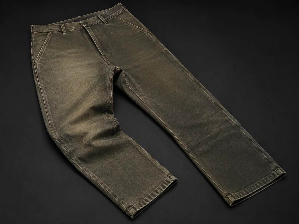 Distressed / Uneven Effect pants color and wash effect