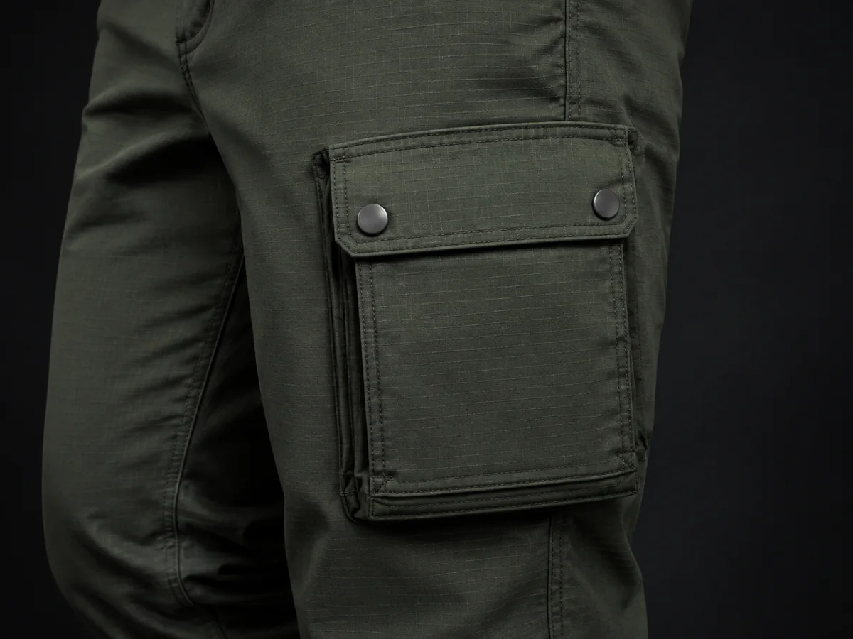 3D Bellows Cargo Pocket pants pocket construction detail