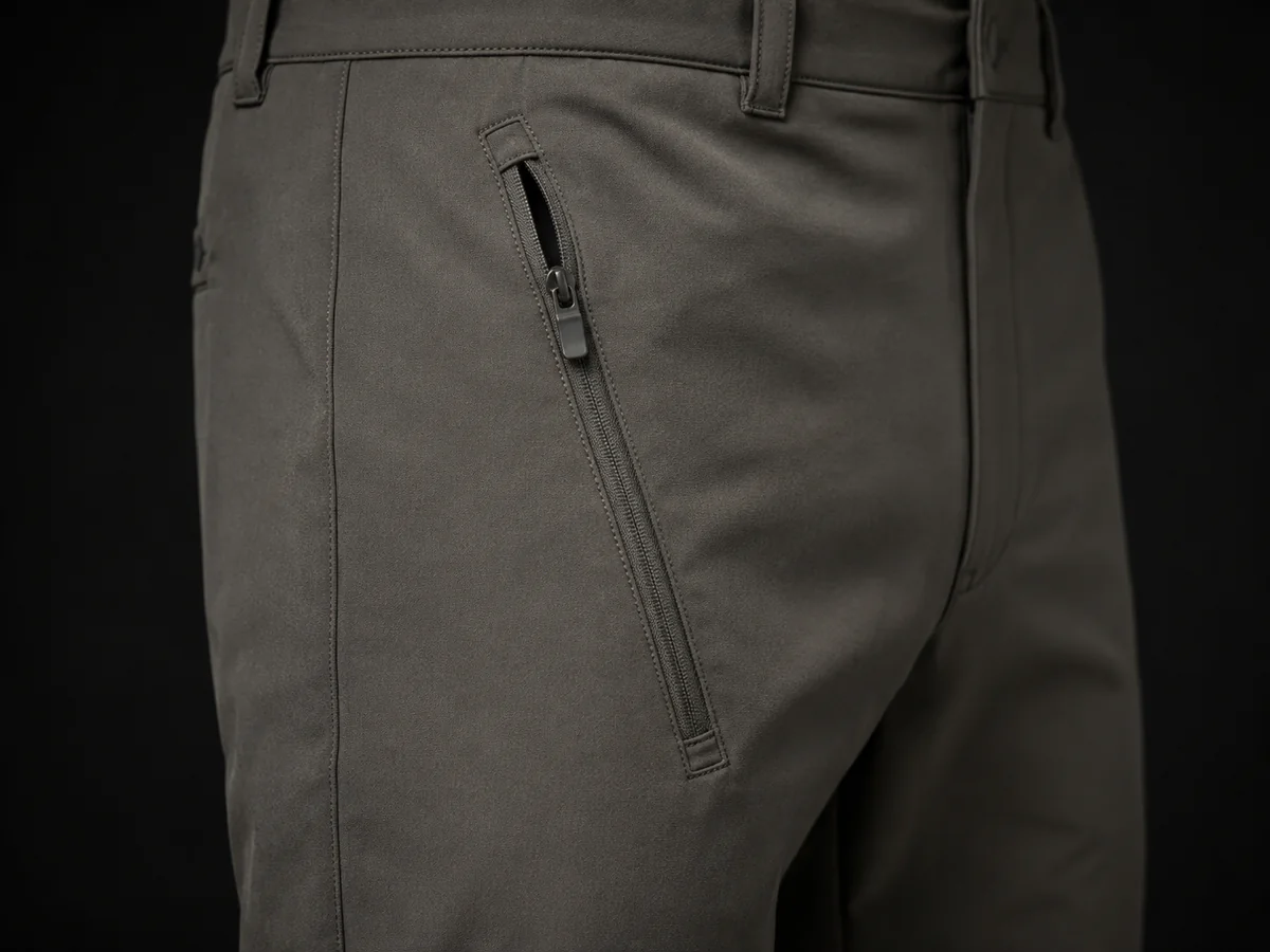 Zipper Pocket pants pocket construction detail