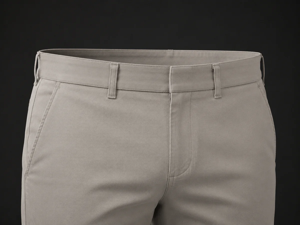 Fixed Waistband pants waistband construction detail