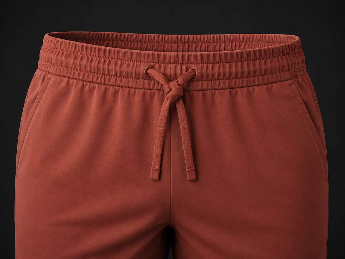 Drawstring Waistband pants waistband construction detail